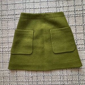 COS Green Structured Wool Mini Skirt